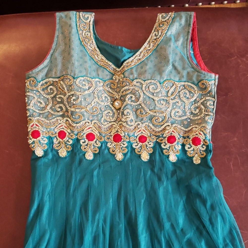 Hand made beaded and rhinestone embellished dress.